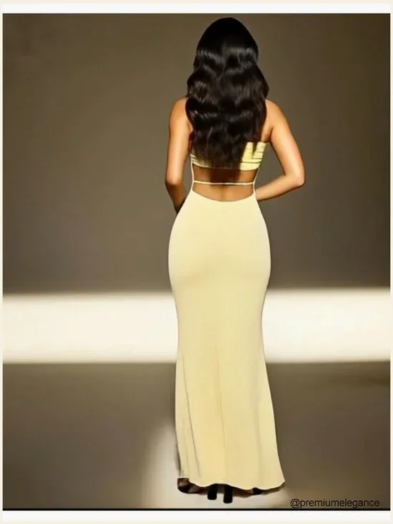 Women's Backless Maxi Dress Sleeveless Spaghetti Strap Bodycon Formal Party - Picture 7 of 7